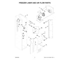 KitchenAid KBSD708MPS01 freezer liner and air flow parts diagram