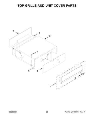 Top grille and unit cover parts