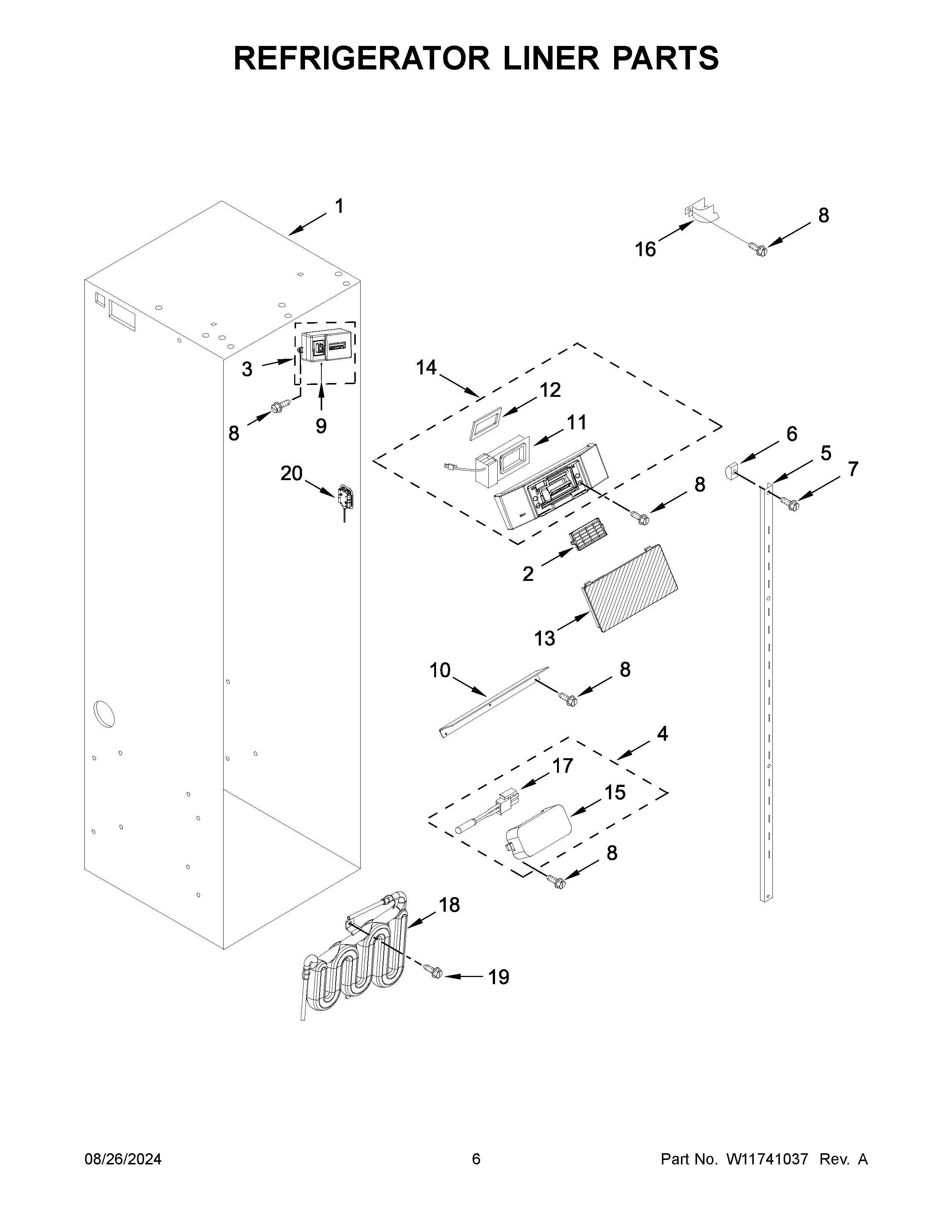 REFRIGERATOR LINER PARTS