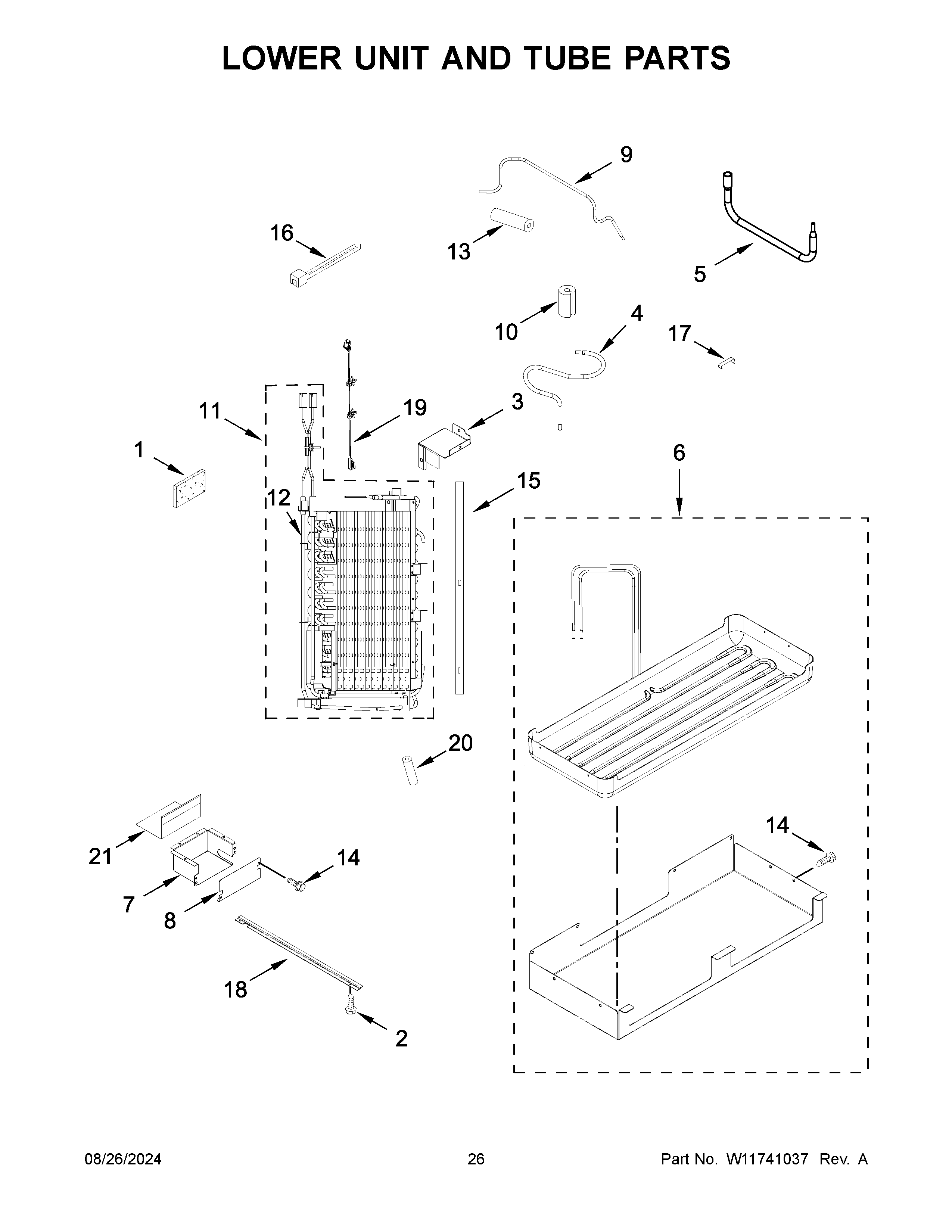 LOWER UNIT AND TUBE PARTS