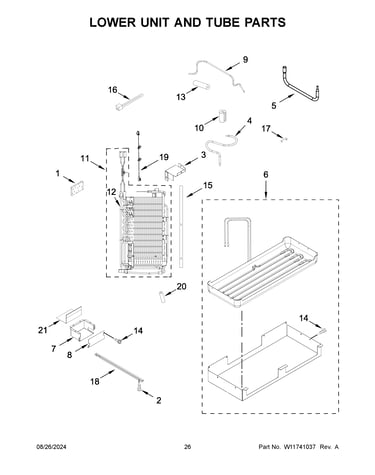 Lower unit and tube parts