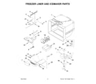 KitchenAid KRFC136RWH00 freezer liner and icemaker parts diagram