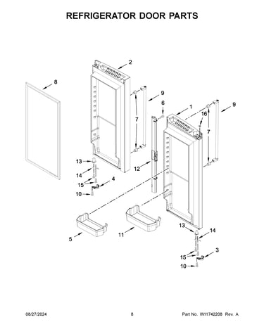 Refrigerator door parts