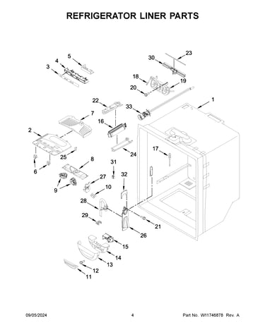 Refrigerator liner parts