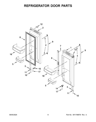 Refrigerator door parts
