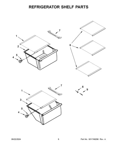 Refrigerator shelf parts