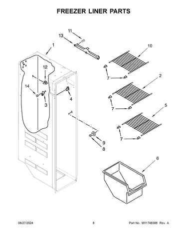 Freezer liner parts