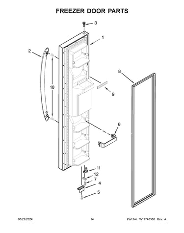 Freezer door parts
