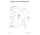 Whirlpool WRFF3036RZ00 freezer liner and icemaker parts diagram