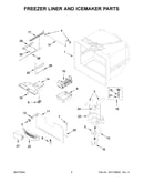 Freezer liner and icemaker parts