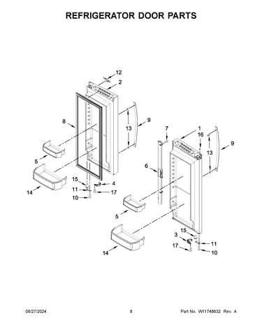 Refrigerator door parts