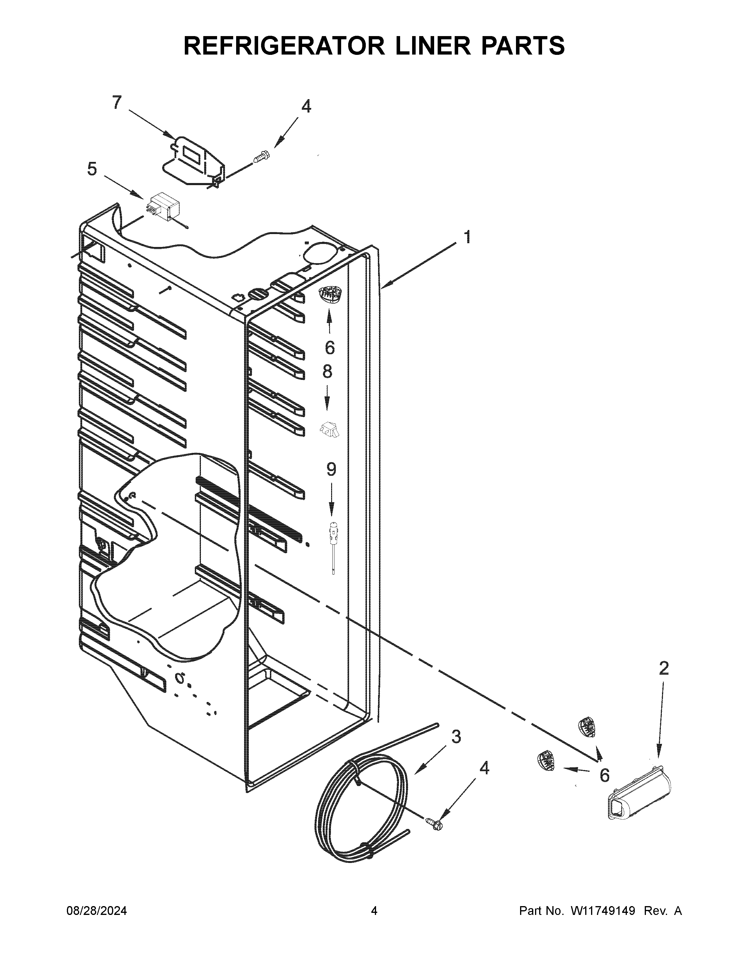 REFRIGERATOR LINER PARTS