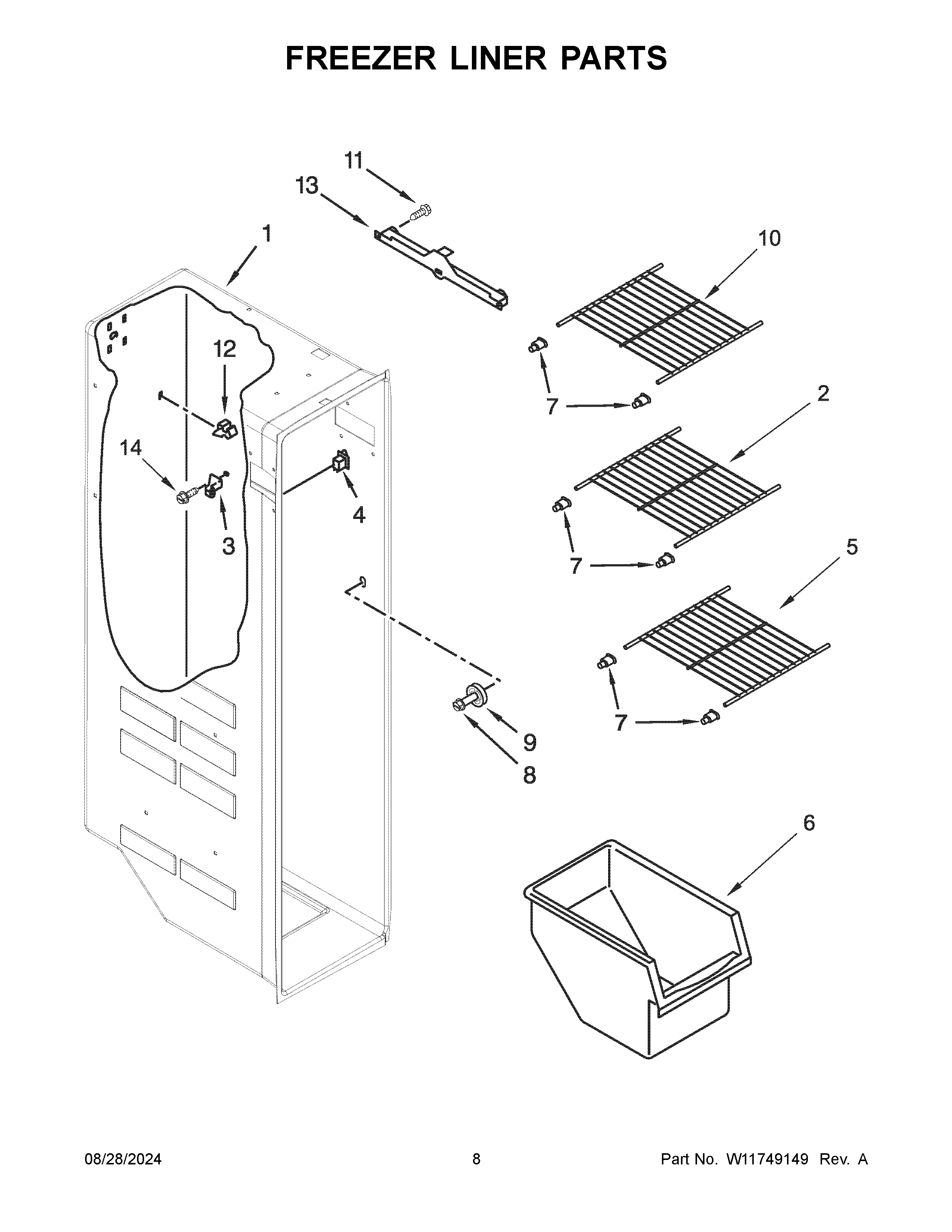 FREEZER LINER PARTS