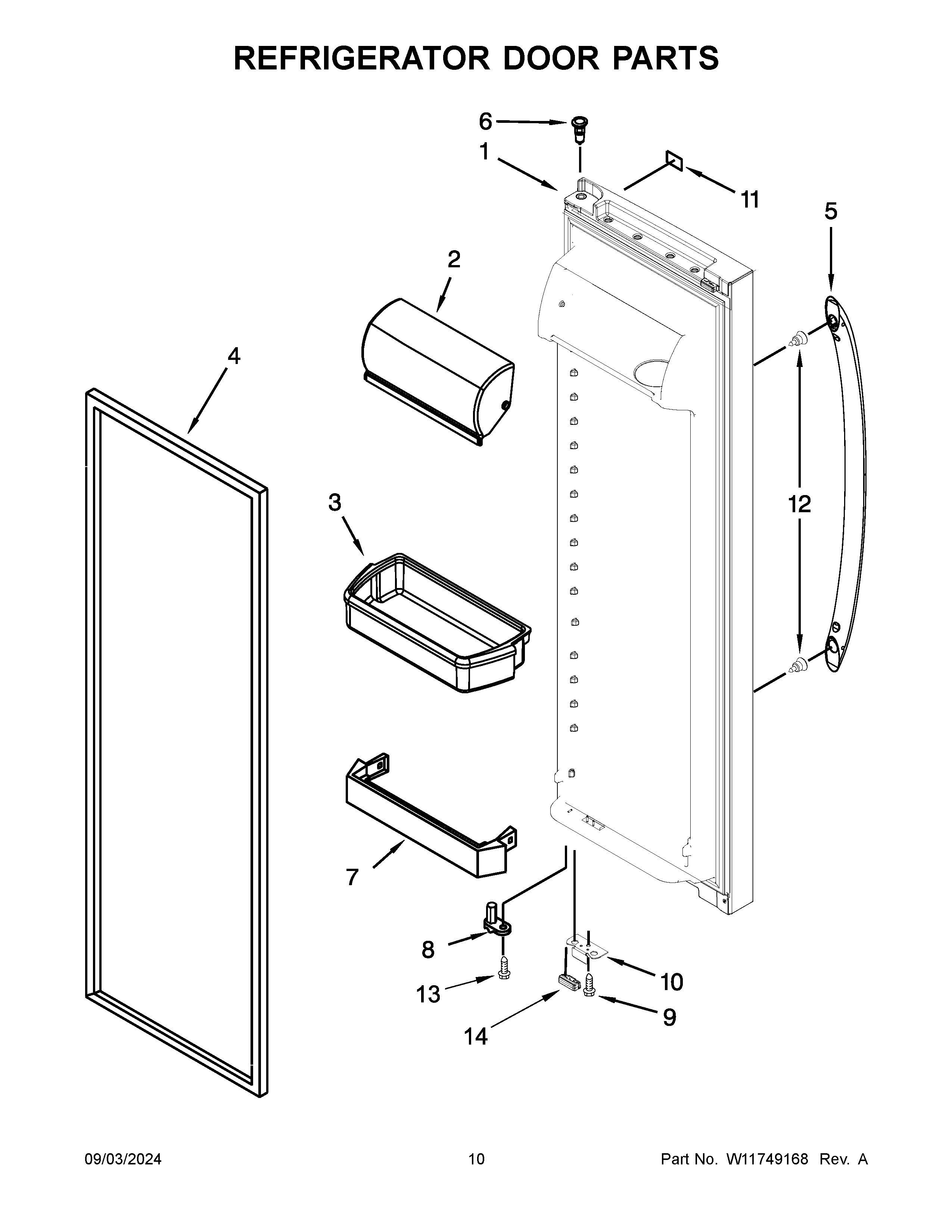Refrigerator door parts