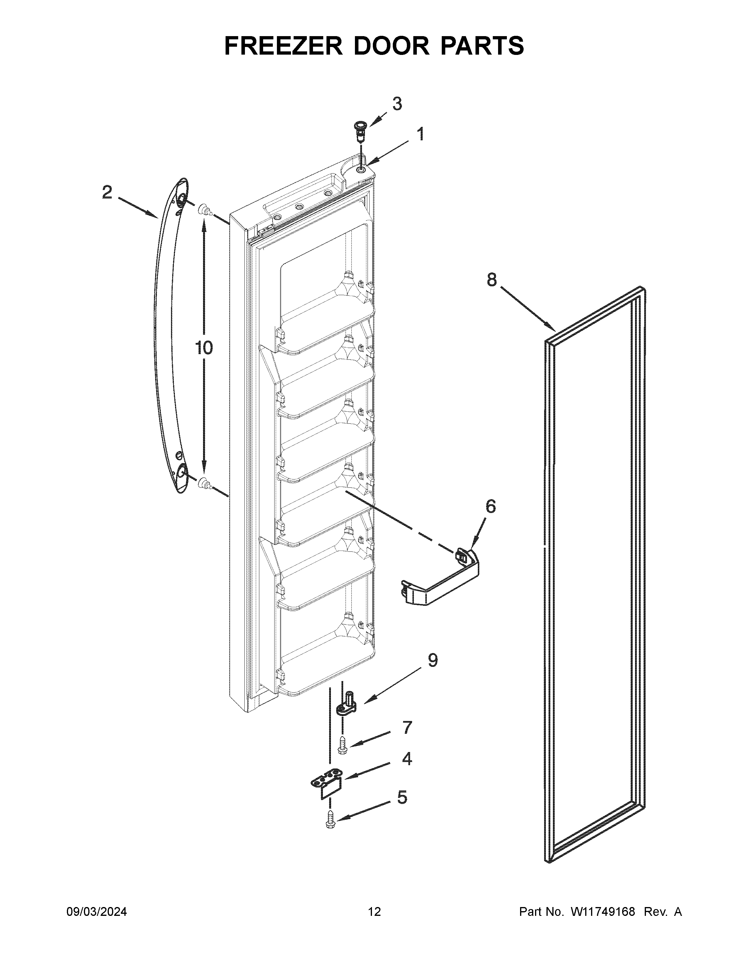 Freezer door parts