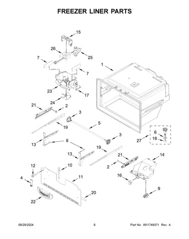 Freezer liner parts