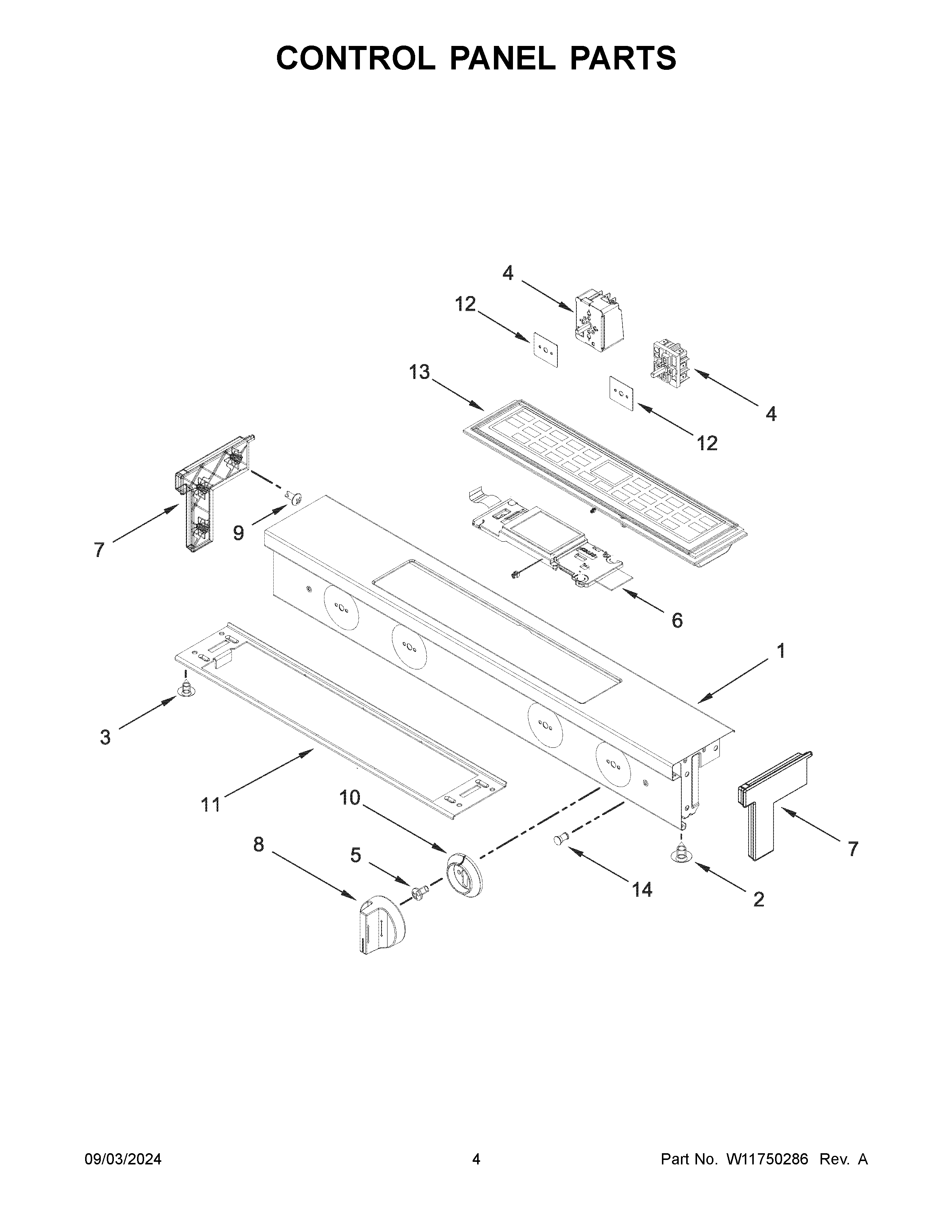 Control panel parts