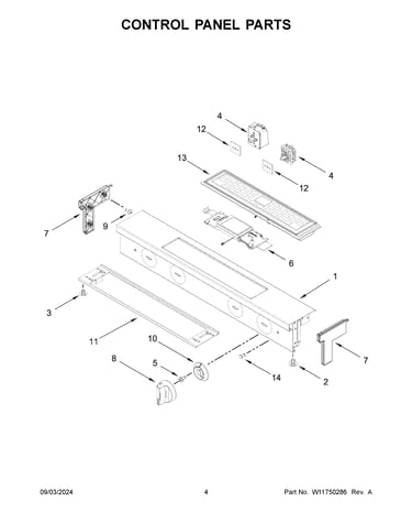 Control panel parts
