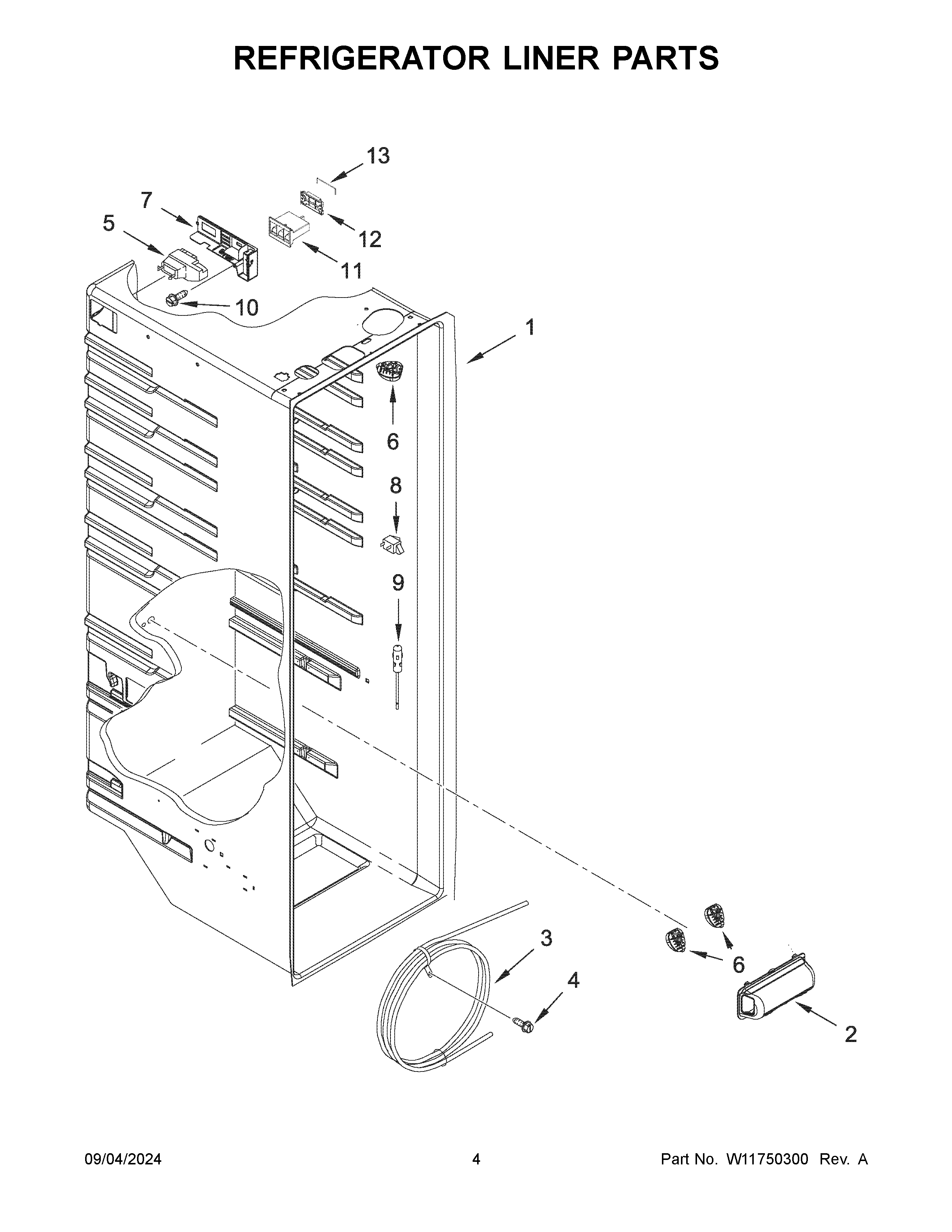 Refrigerator liner parts