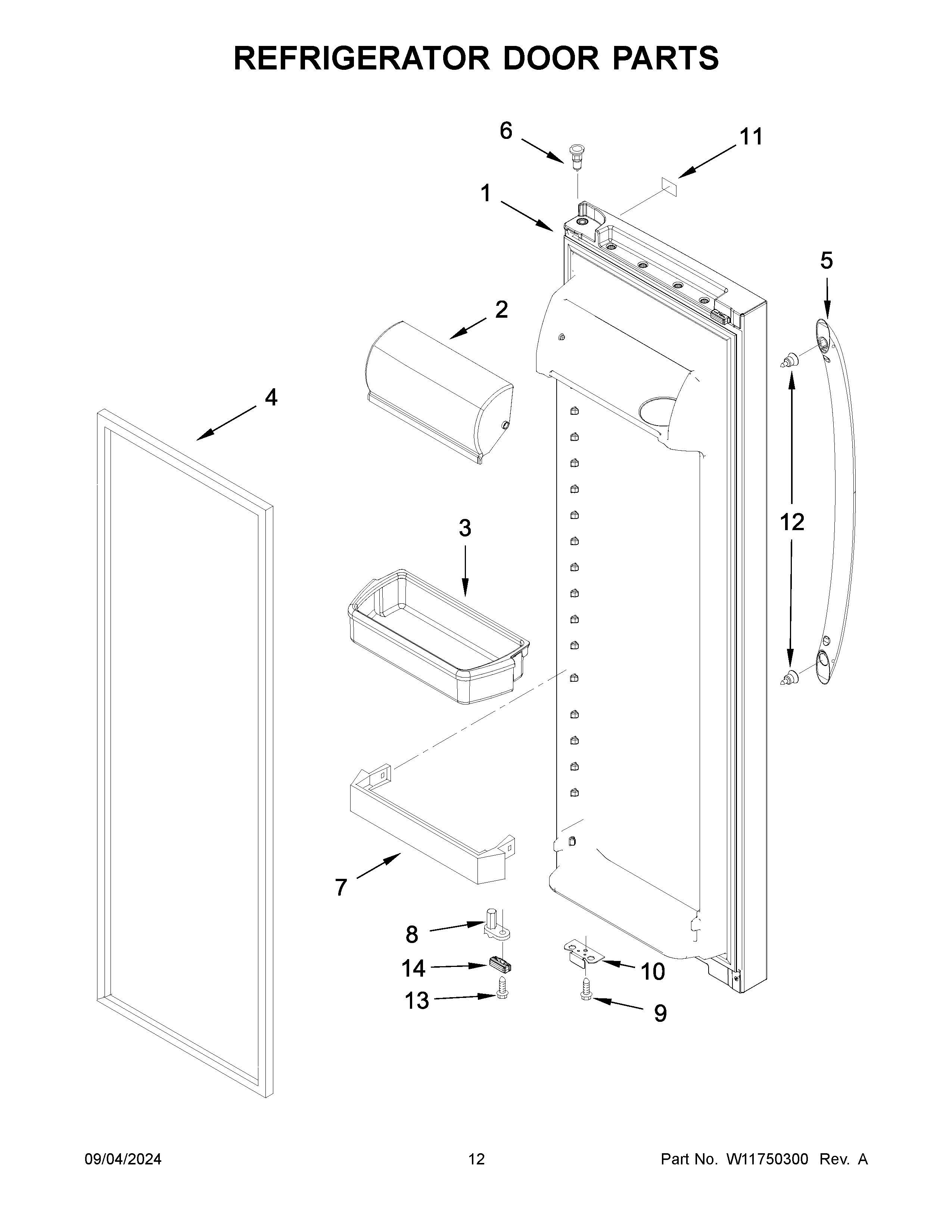 Refrigerator door parts