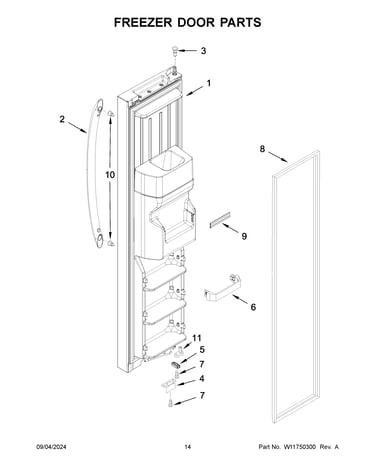 Freezer door parts