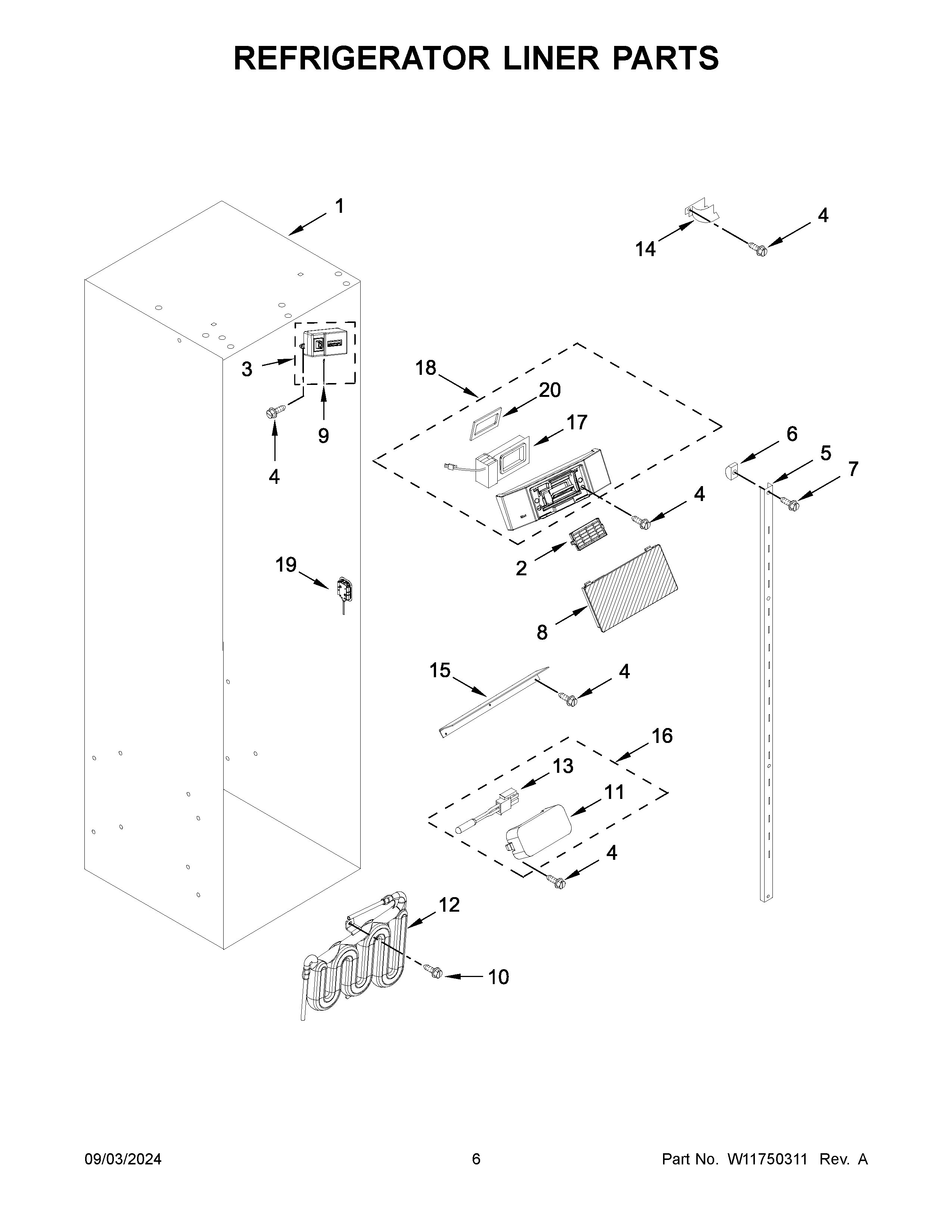 REFRIGERATOR LINER PARTS