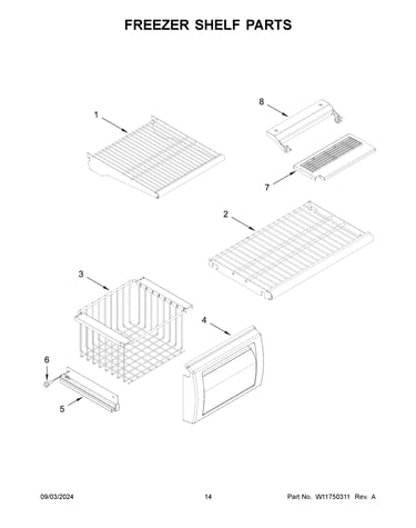Freezer shelf parts