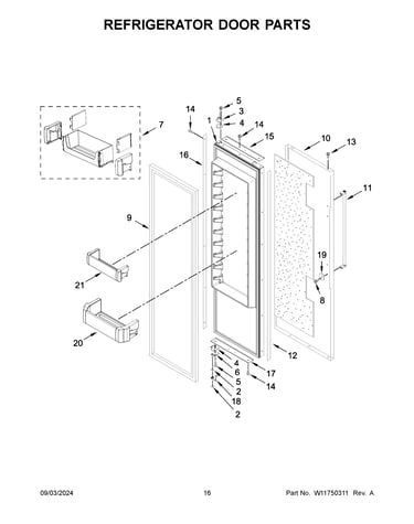 Refrigerator door parts