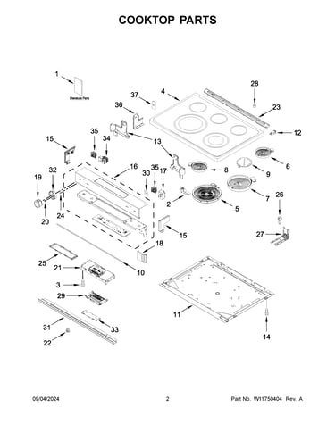 Cooktop parts