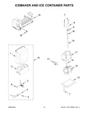 Icemaker and ice container parts