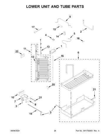 Lower unit and tube parts