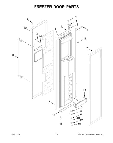 Freezer door parts