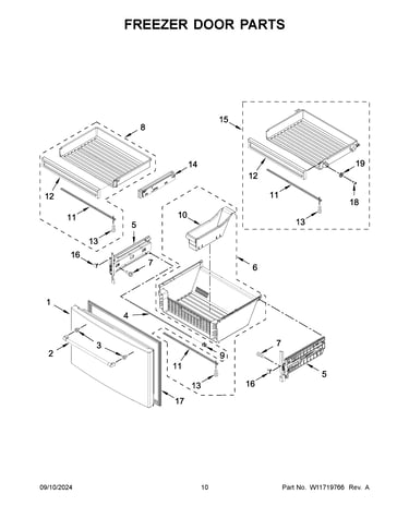 Freezer door parts