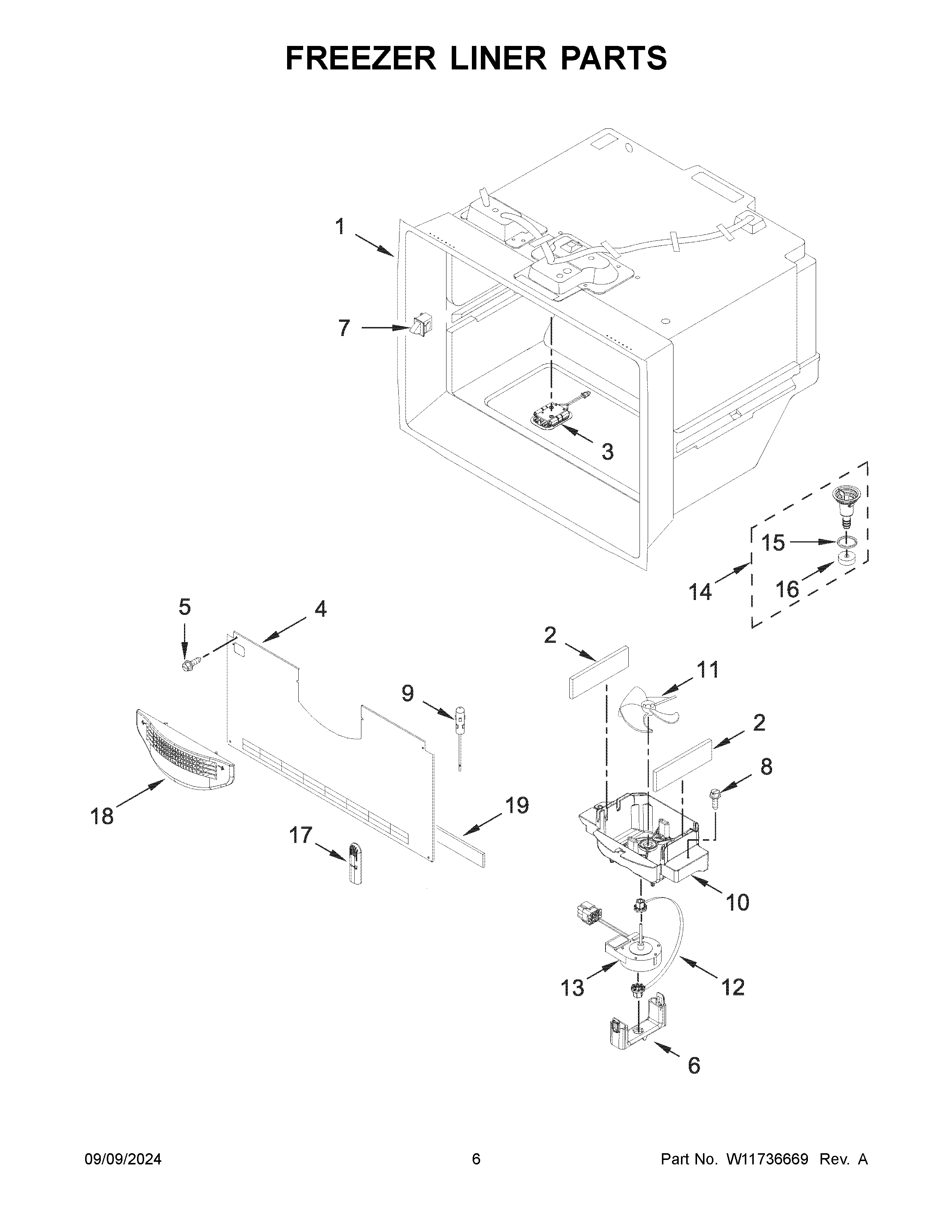Freezer liner parts