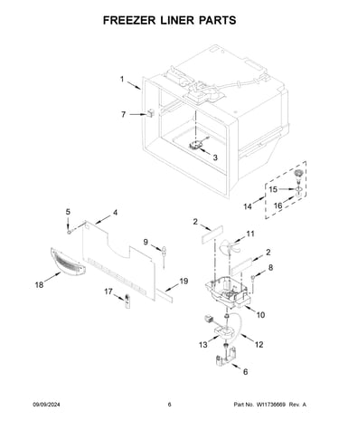 Freezer liner parts