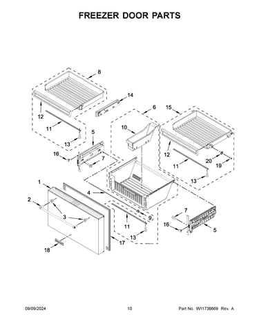 Freezer door parts