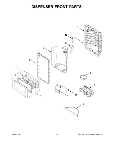 Dispenser front parts