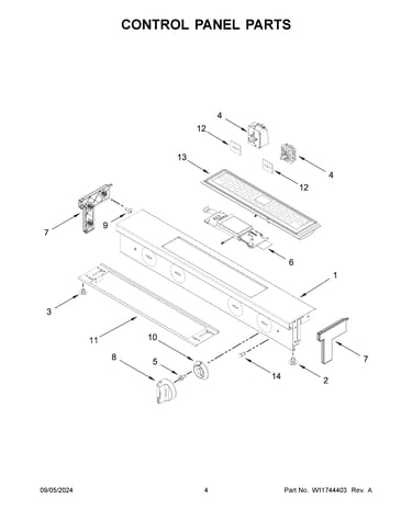 Control panel parts