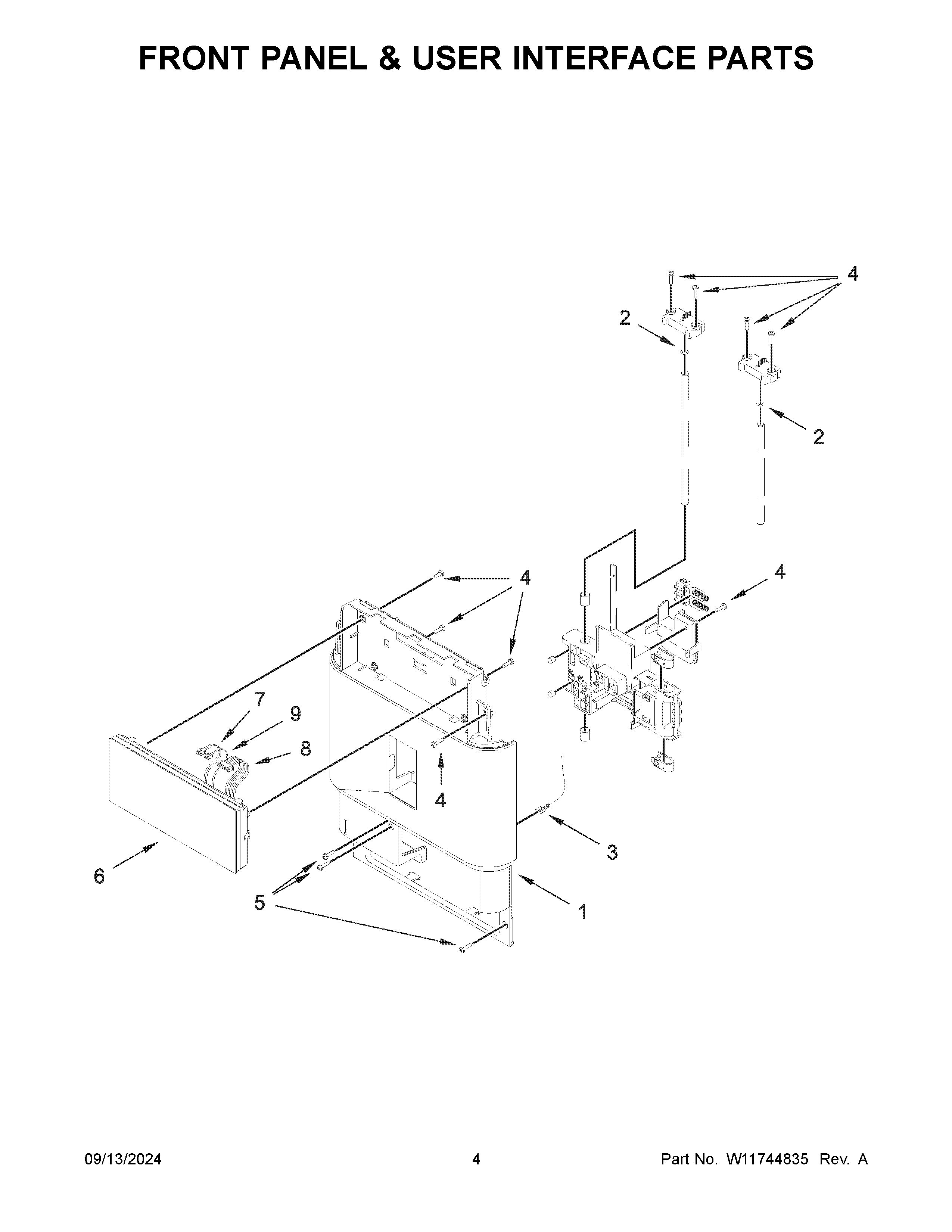 Front panel & user interface parts