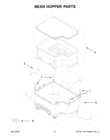 Bean hopper parts