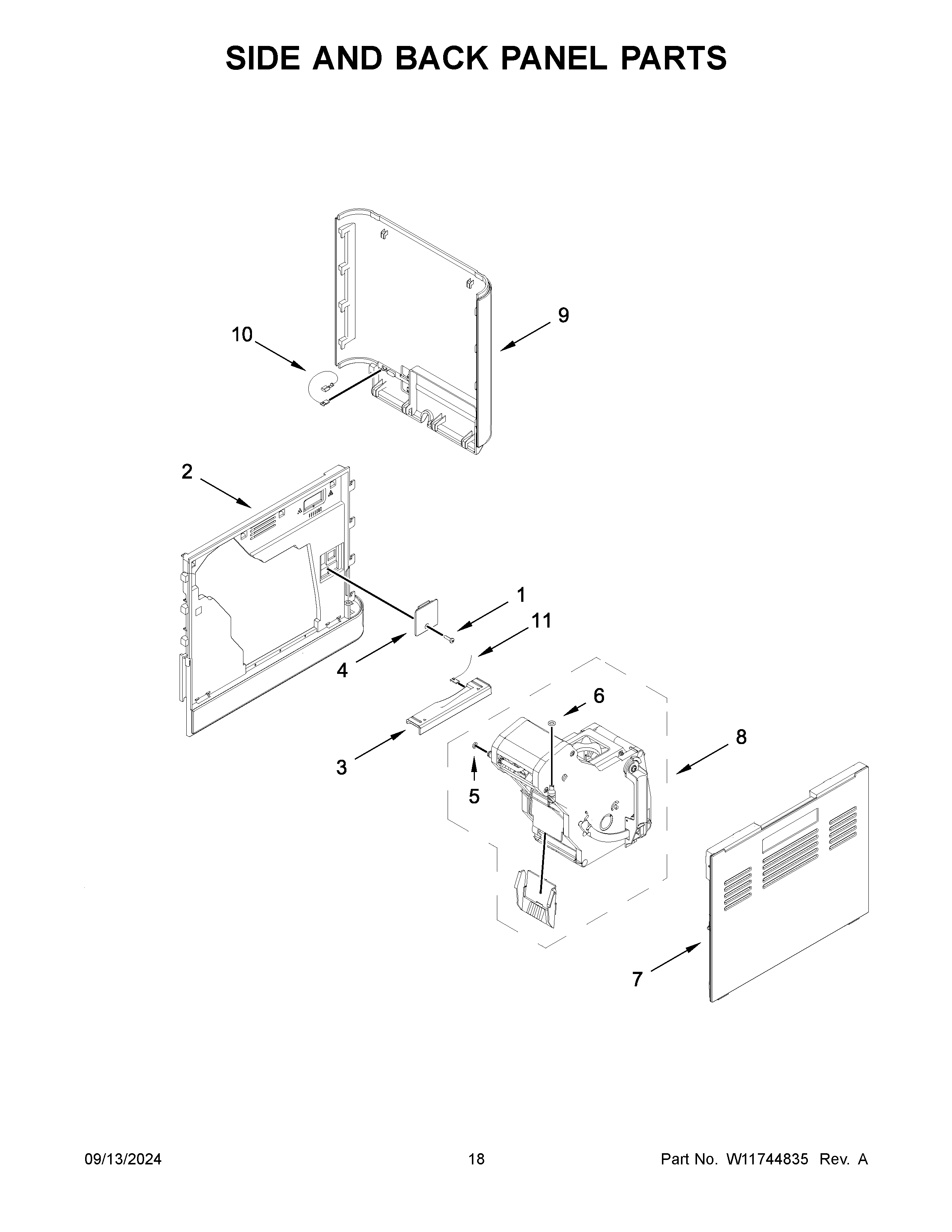 Side and back panel parts