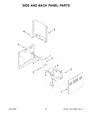 Side and back panel parts