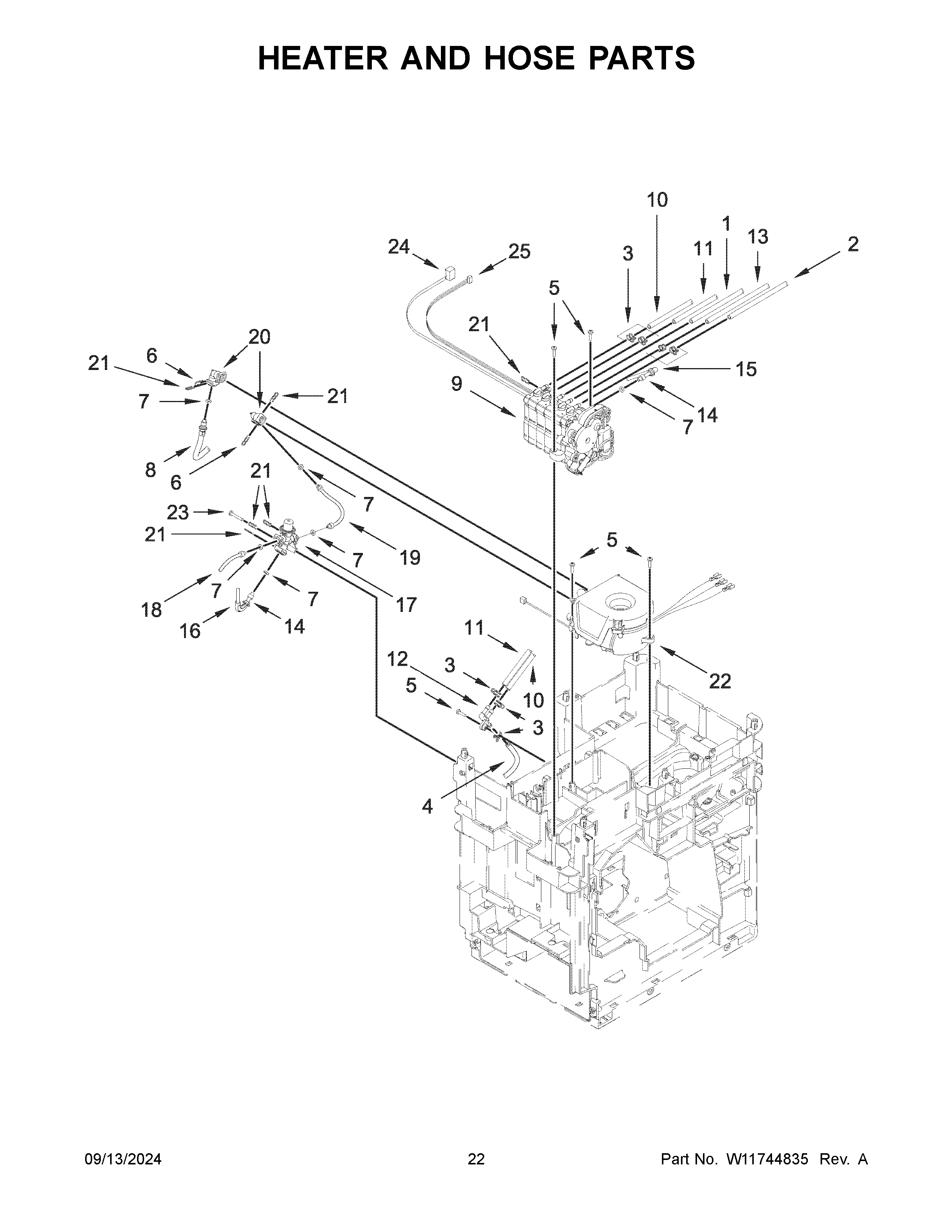 Heater and hose parts