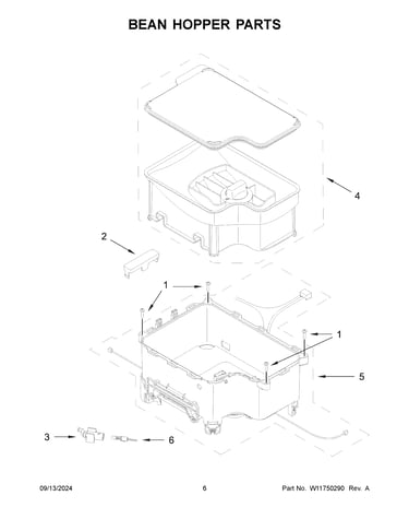 Bean hopper parts