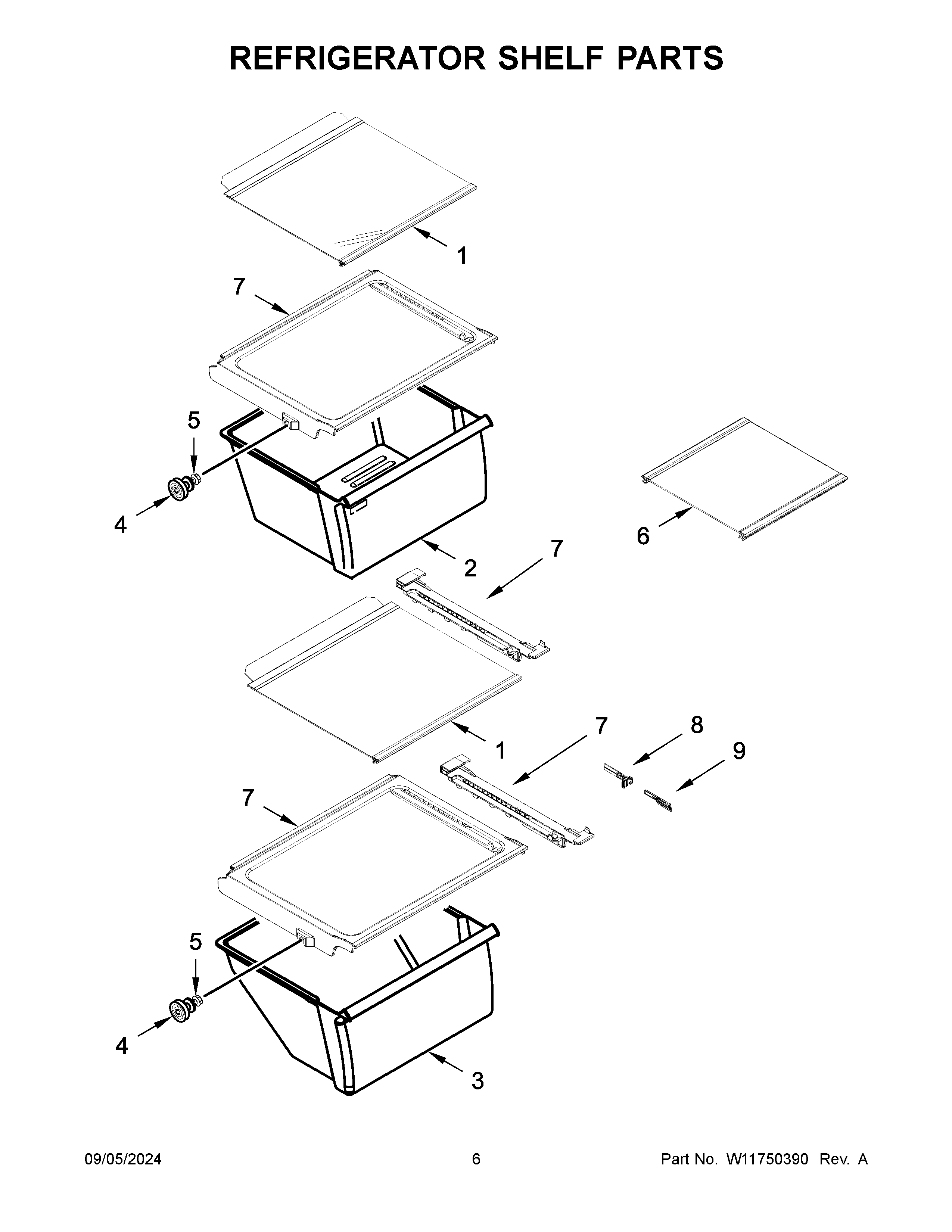 REFRIGERATOR SHELF PARTS