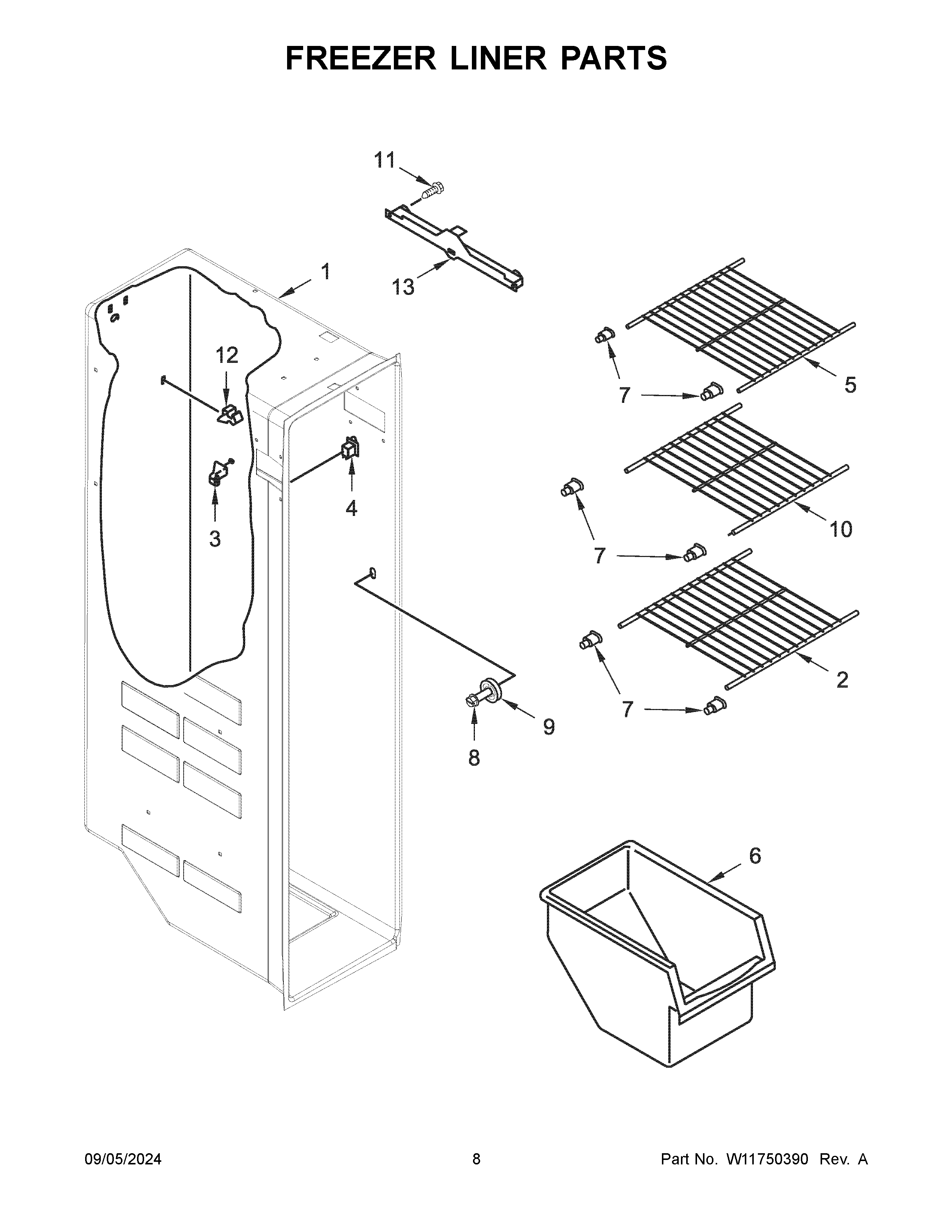 FREEZER LINER PARTS