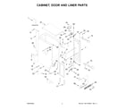 KitchenAid KUIX535HPA02 cabinet, door and liner parts diagram