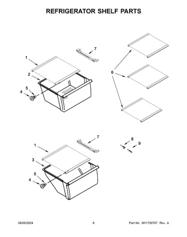 Refrigerator shelf parts