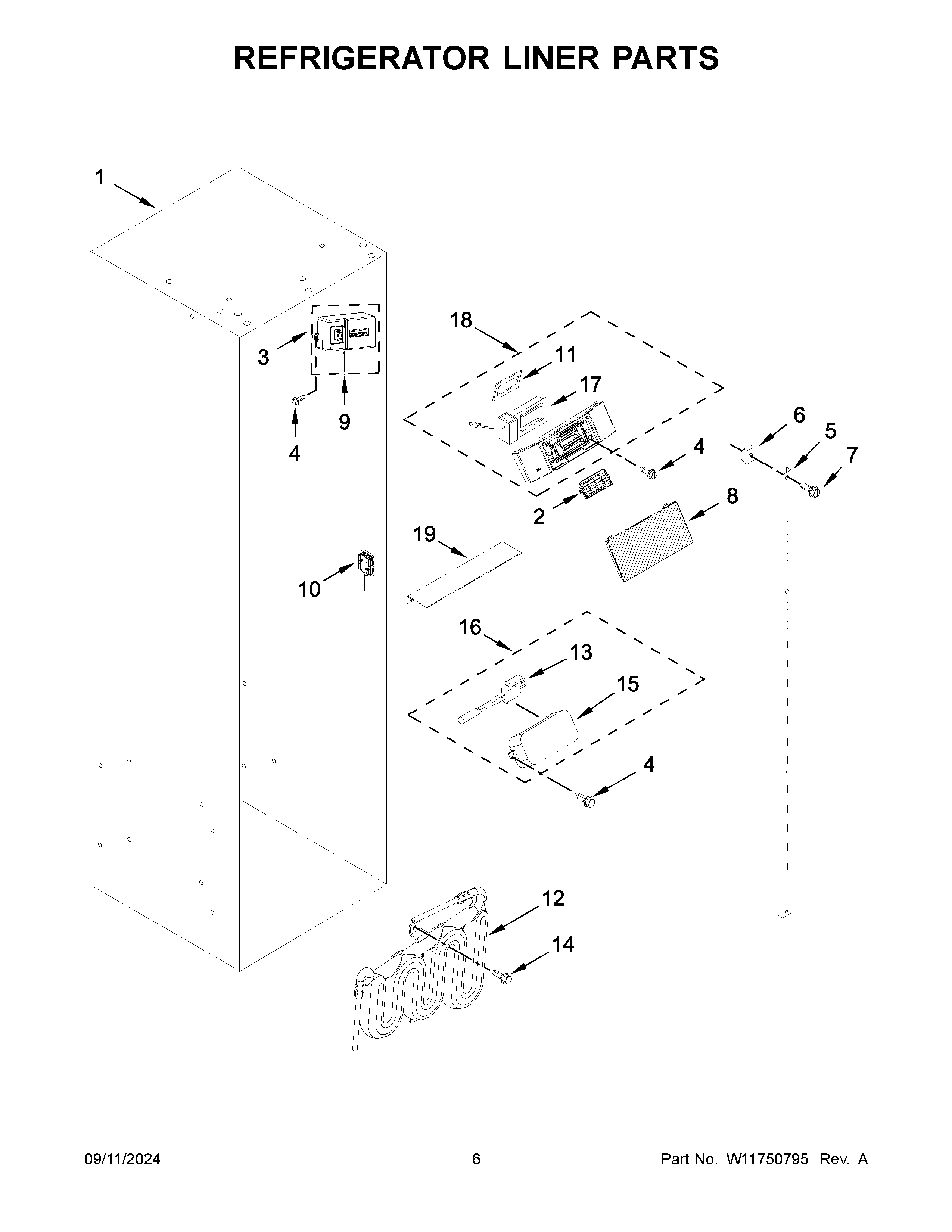 REFRIGERATOR LINER PARTS