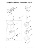 Icemaker and ice container parts